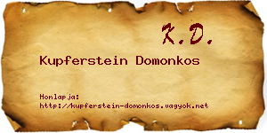 Kupferstein Domonkos névjegykártya